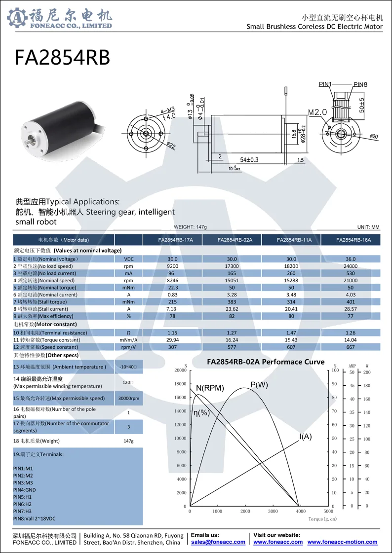 2854rb motor eléctrico de CC sin escobillas micro sin núcleo de 28 mm.webp