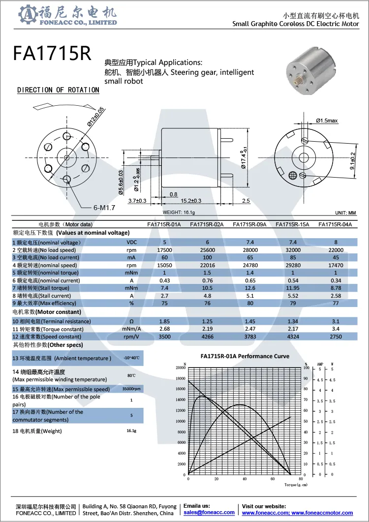 1715r 17 mm micro motor eléctrico de CC con escobillas sin núcleo.webp