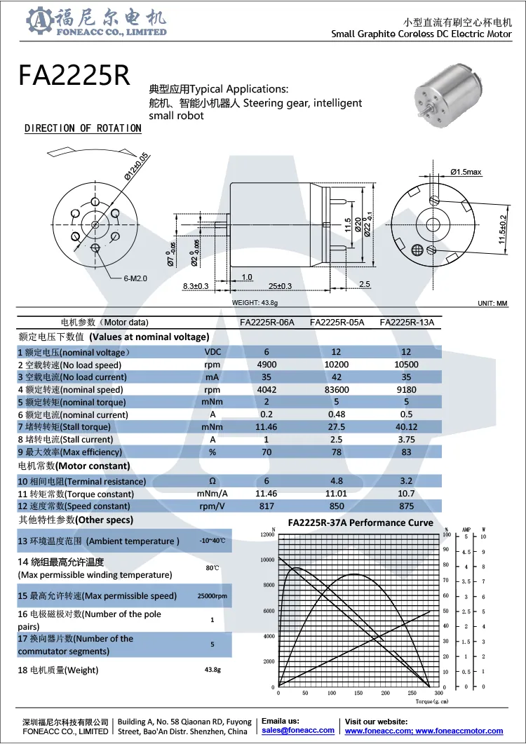 2225r 25 mm micro cepillo sin núcleo dc motor eléctrico.webp