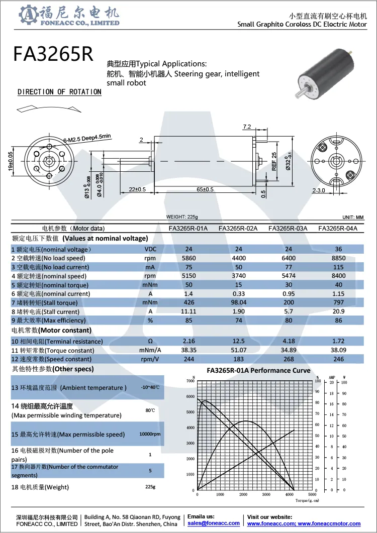 3265r Motor eléctrico de CC con cepillo micro sin núcleo de 32 mm.webp