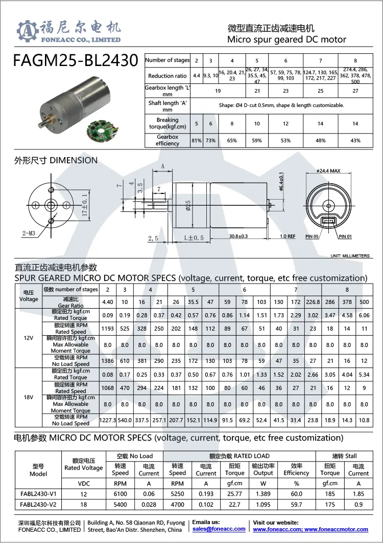 gm25-bl2430 Motor eléctrico de CC con reductor de dientes rectos pequeños de 25 mm.webp